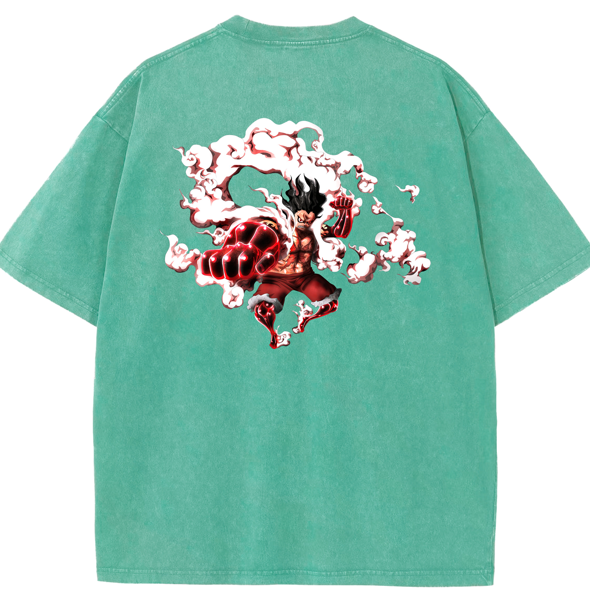 ワンピース モンキー・D・ルフィ ONE PIECE Monkey D. Luffy 綿100% ヴィンテージ風 半袖Tシャツ（背面プリント）